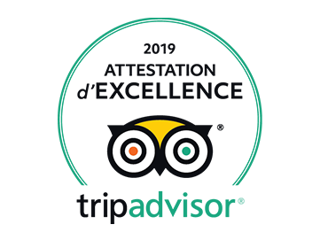 Attestation d'excellence 2019 tripadvisor