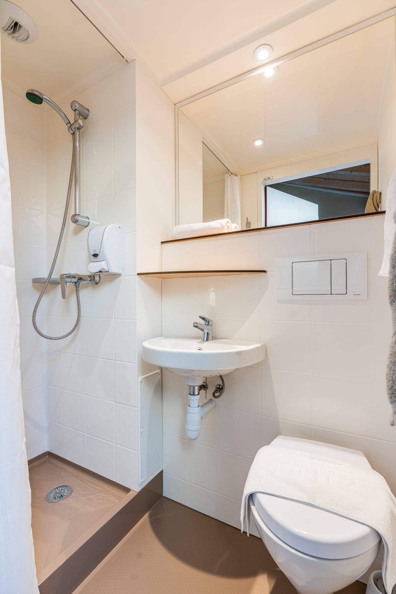 Salle de bain mezzanine écolodge alsace VIP