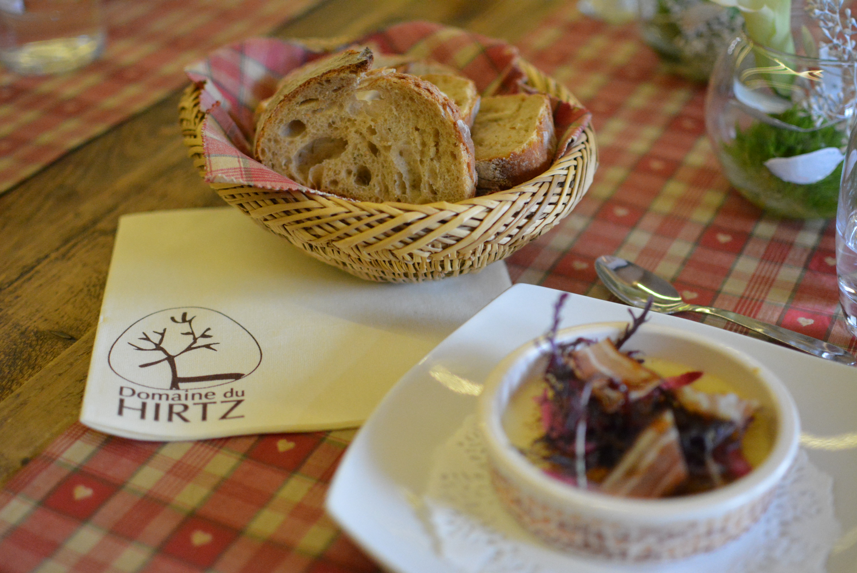 Entrée servie à l'Auberge du Hirtz